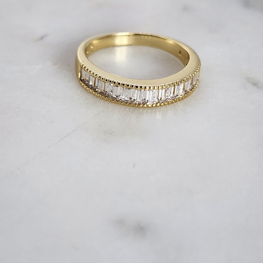 Gold Plated Band with Clear Stones - Picture 4 of 5